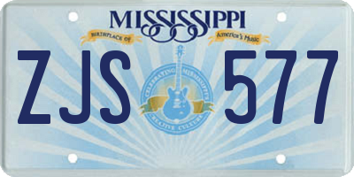 MS license plate ZJS577