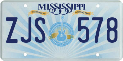 MS license plate ZJS578