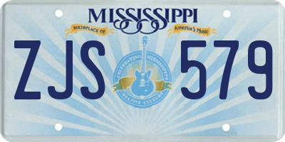 MS license plate ZJS579