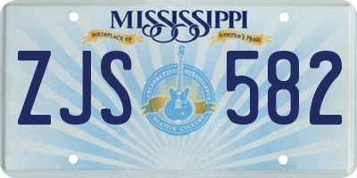 MS license plate ZJS582