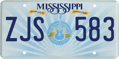 MS license plate ZJS583
