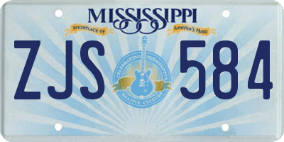 MS license plate ZJS584
