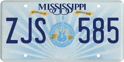 MS license plate ZJS585