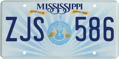 MS license plate ZJS586