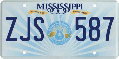 MS license plate ZJS587