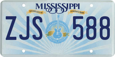 MS license plate ZJS588