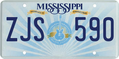 MS license plate ZJS590