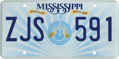 MS license plate ZJS591