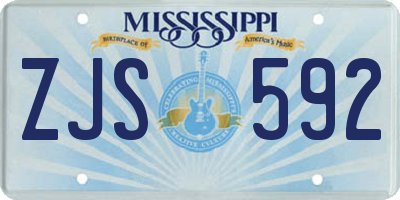 MS license plate ZJS592