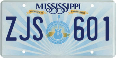 MS license plate ZJS601