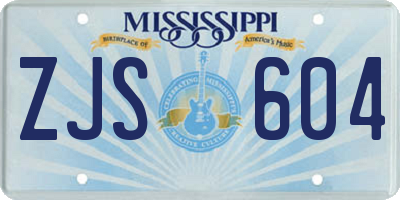 MS license plate ZJS604