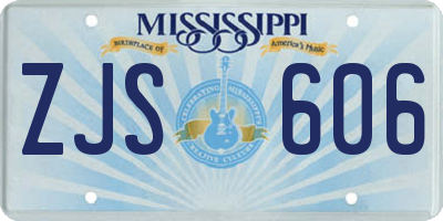 MS license plate ZJS606