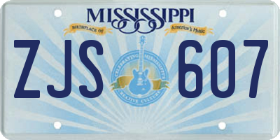 MS license plate ZJS607