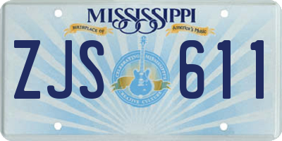 MS license plate ZJS611