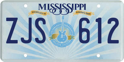 MS license plate ZJS612