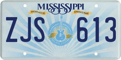 MS license plate ZJS613