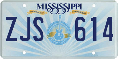 MS license plate ZJS614
