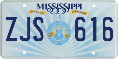 MS license plate ZJS616