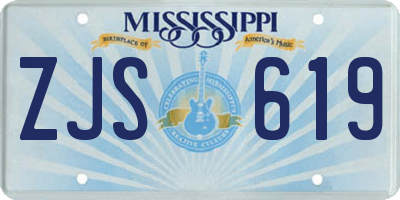 MS license plate ZJS619