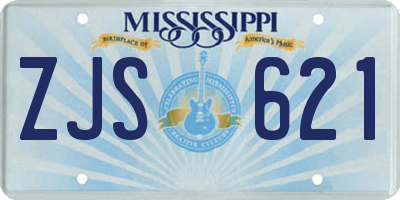 MS license plate ZJS621