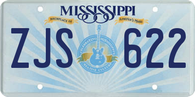 MS license plate ZJS622