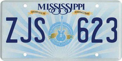 MS license plate ZJS623