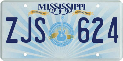 MS license plate ZJS624