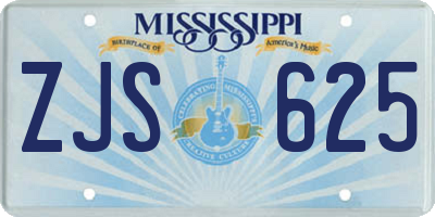 MS license plate ZJS625