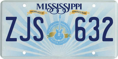 MS license plate ZJS632