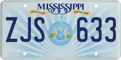 MS license plate ZJS633
