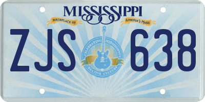 MS license plate ZJS638