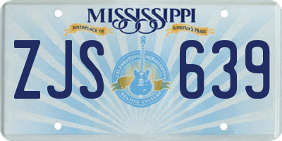 MS license plate ZJS639