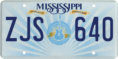 MS license plate ZJS640