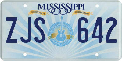 MS license plate ZJS642