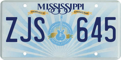 MS license plate ZJS645