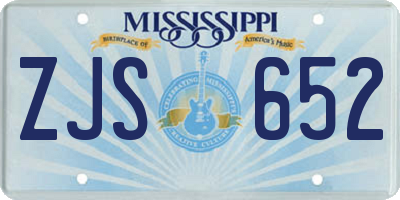 MS license plate ZJS652