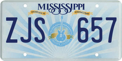 MS license plate ZJS657