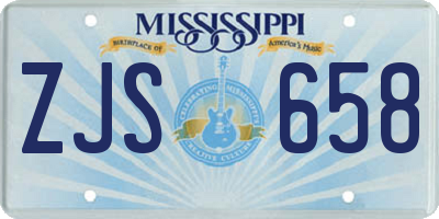 MS license plate ZJS658
