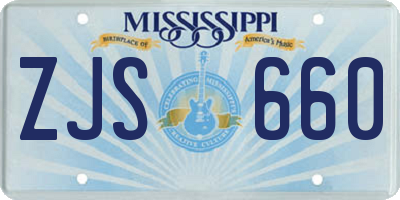 MS license plate ZJS660