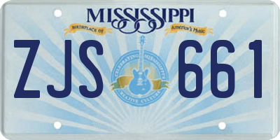 MS license plate ZJS661