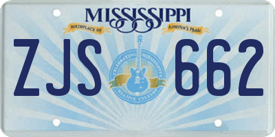 MS license plate ZJS662