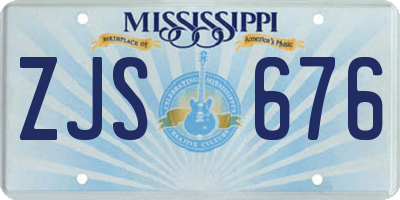 MS license plate ZJS676