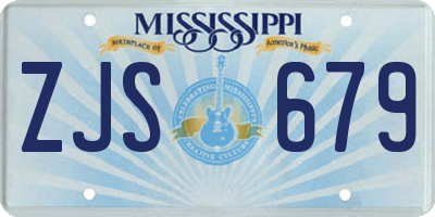MS license plate ZJS679