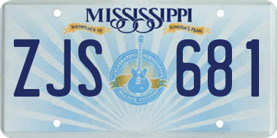 MS license plate ZJS681