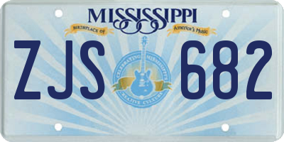 MS license plate ZJS682