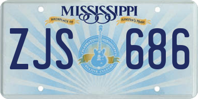 MS license plate ZJS686
