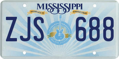 MS license plate ZJS688
