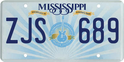 MS license plate ZJS689