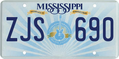 MS license plate ZJS690