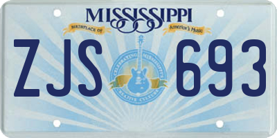 MS license plate ZJS693